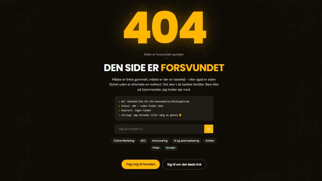 Den side er forsvundet - 404